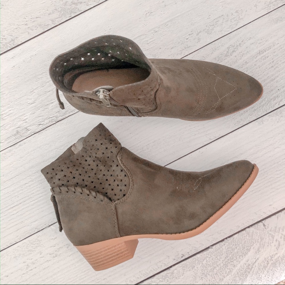 Olive Green Western Soda Ankle Boots